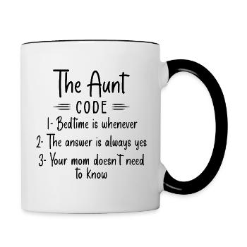 The Aunt Code Bedtime Is Whenever - Aunt Gift - Mug contrasté - blanc/noir - Droite