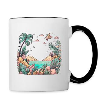 Tropen und Gebirge - Tasse zweifarbig - Weiß/Schwarz - Rechts