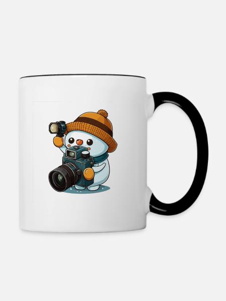 Verschneiter Fotograf - Tasse zweifarbig - Weiß/Schwarz