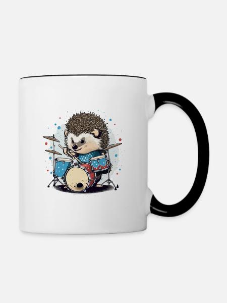 Rockin Igel - Tasse zweifarbig - Weiß/Schwarz