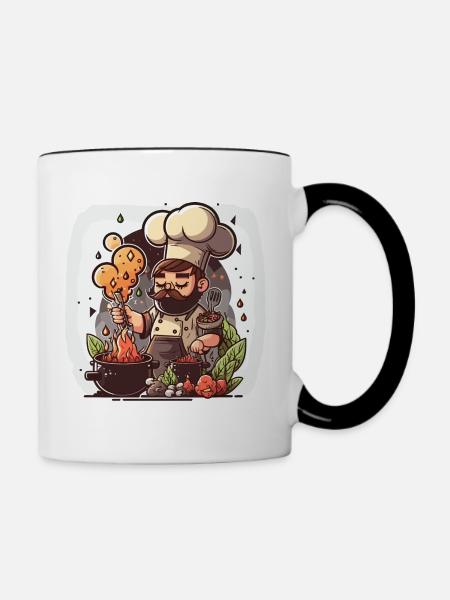 Meisterkoch - Tasse zweifarbig - Weiß/Schwarz
