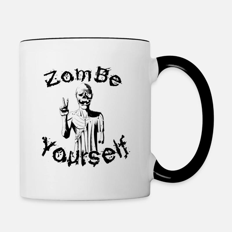 Zombe yourself - Contrasting Mug - white/black