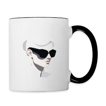 Mysterious Woman - Contrasting Mug - white/black - Right