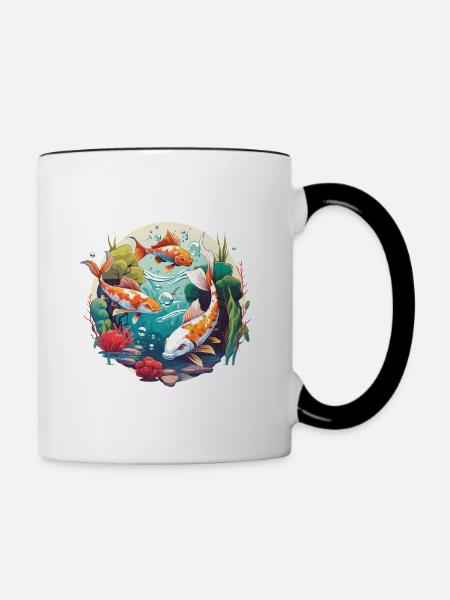 Koi-Wunderland - Tasse zweifarbig - Weiß/Schwarz