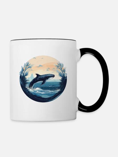 Wal - Tasse zweifarbig - Weiß/Schwarz