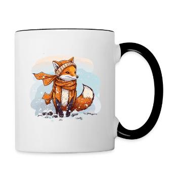 Foxy Winter - Contrasting Mug - white/black - Right