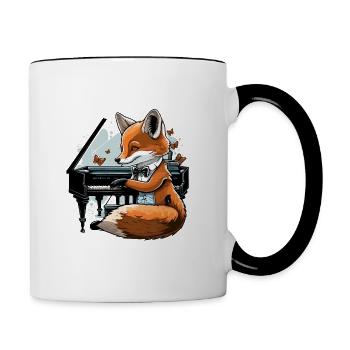 Klassischer Fuchs - Tasse zweifarbig - Weiß/Schwarz - Rechts