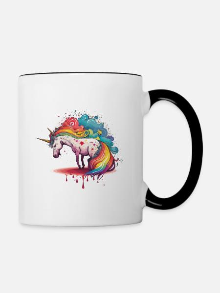 Regenbogen-Symphonie - Tasse zweifarbig - Weiß/Schwarz