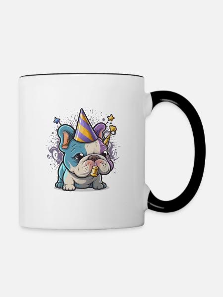 Partyhund - Tasse zweifarbig - Weiß/Schwarz