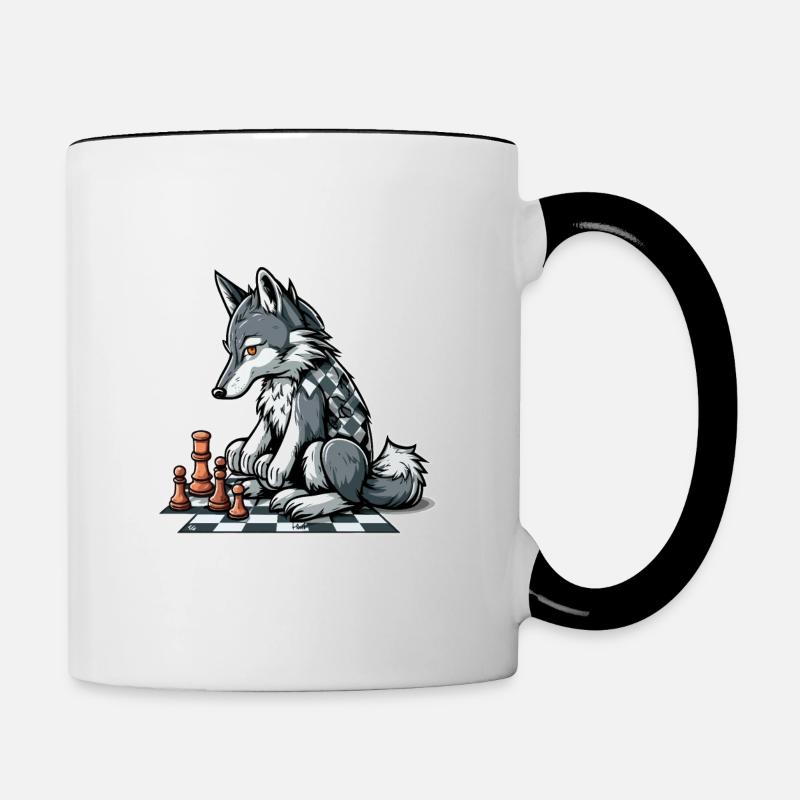 Wolfs-Stratege - Tasse zweifarbig - Weiß/Schwarz