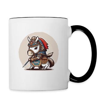 Reiterlicher Krieger - Tasse zweifarbig - Weiß/Schwarz - Rechts