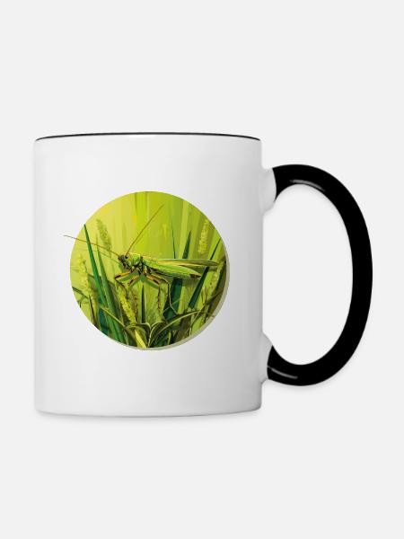 Grashüpfer - Tasse zweifarbig - Weiß/Schwarz