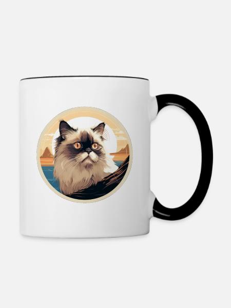 Himalayan cat - Tasse zweifarbig - Weiß/Schwarz