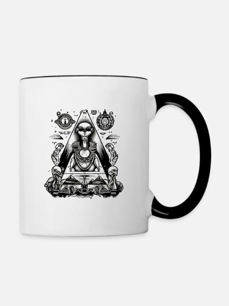 Zim, der außerirdische Pharao - Tasse zweifarbig - Weiß/Schwarz