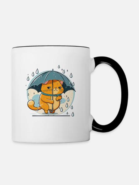 Feline Fein - Tasse zweifarbig - Weiß/Schwarz