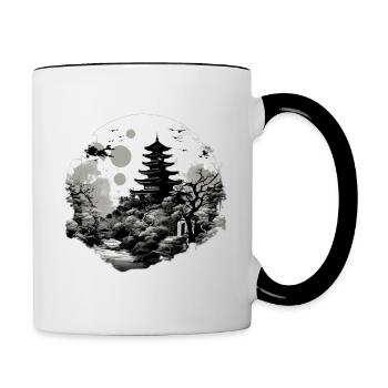 Japan black and white - Contrasting Mug - white/black - Right