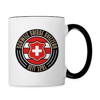 Schweiz - Tasse zweifarbig - Weiß/Schwarz - Rechts