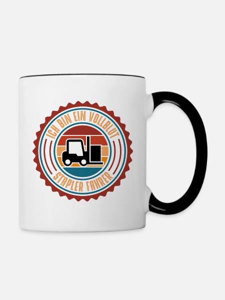 Stapler Fahrer - Tasse zweifarbig - Weiß/Schwarz