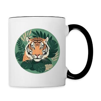 Tropical Tiger Animal Lover - Contrasting Mug - white/black - Right