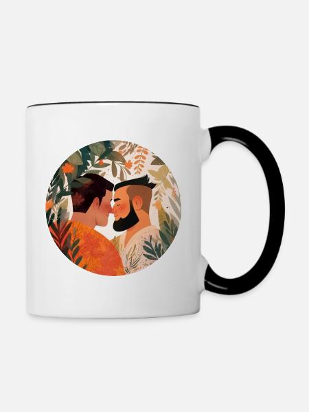 Liebespaar - Tasse zweifarbig - Weiß/Schwarz