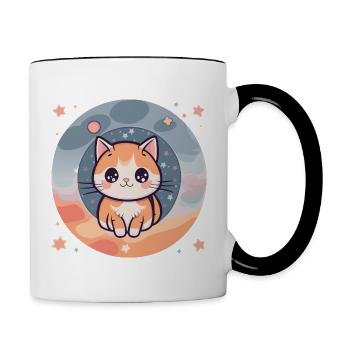 Kätzchen Niedlichkeit #1 - Tasse zweifarbig - Weiß/Schwarz - Rechts