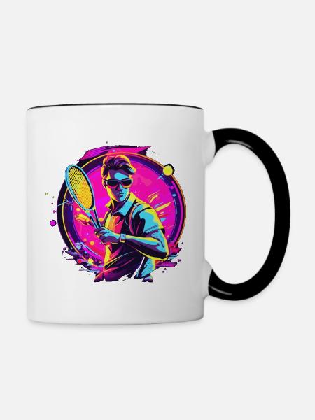 Tennis - Tasse zweifarbig - Weiß/Schwarz