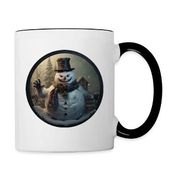 Snowman - Contrasting Mug - white/black - Right