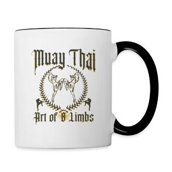 Muay Thai Kickboxing - Contrasting Mug - white/black - Right