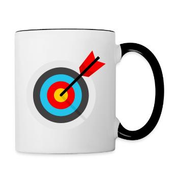 Bogenschießen - Tasse zweifarbig - Weiß/Schwarz - Rechts