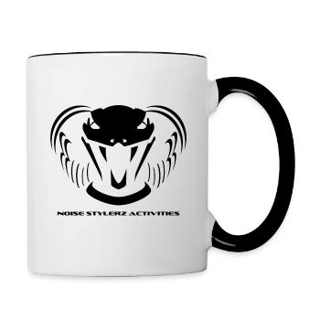 LOGONSA weißer Hintergrundddd - Tasse zweifarbig - Weiß/Schwarz - Rechts
