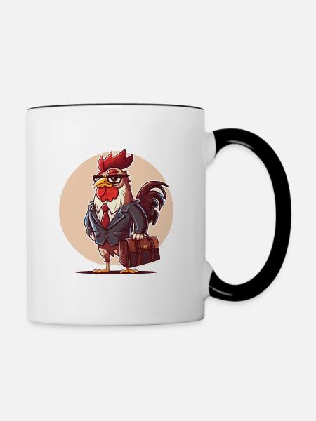 Rooster Enterprises - Tasse zweifarbig - Weiß/Schwarz