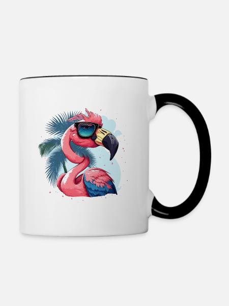 Flamingo Diva - Tasse zweifarbig - Weiß/Schwarz