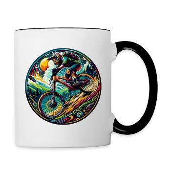 Psychedelic Spin MTB - Contrasting Mug - white/black - Right