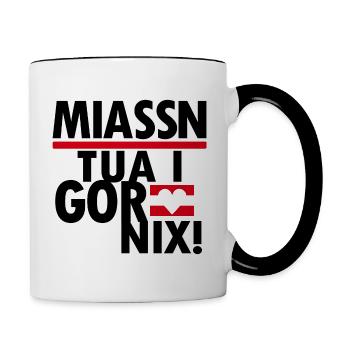 Austrian dialect Styrian - Contrasting Mug - white/black - Right