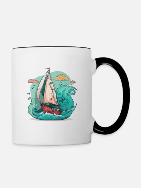 Der Seefahrer - Tasse zweifarbig - Weiß/Schwarz