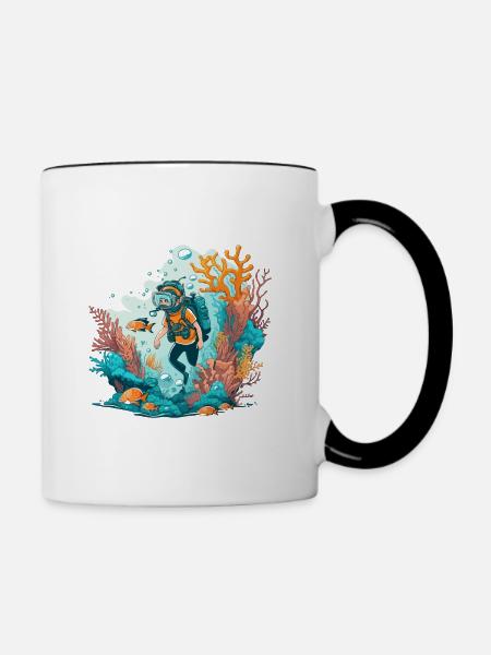 Der Ozean-Abenteurer - Tasse zweifarbig - Weiß/Schwarz