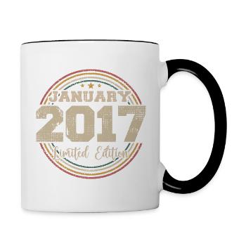 Les légendes sont nées en janvier 2017 - Mug contrasté - blanc/noir - Droite