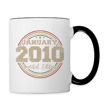 Les légendes sont nées en janvier 2010 - Mug contrasté - blanc/noir - Droite