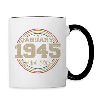 Die Legenden wurden im Januar 1945 geboren - Tasse zweifarbig - Weiß/Schwarz - Rechts