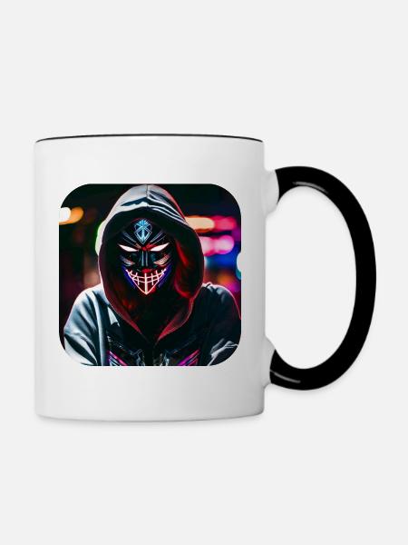 Cooles Cyberpunk Girl III - Tasse zweifarbig - Weiß/Schwarz