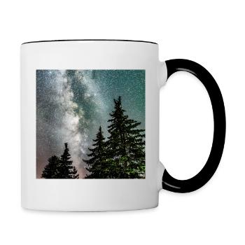 Voie lactée dans la forêt sombre - Mug contrasté - blanc/noir - Droite