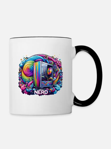 Nerd-Stolz Rainbow - Tasse zweifarbig - Weiß/Schwarz