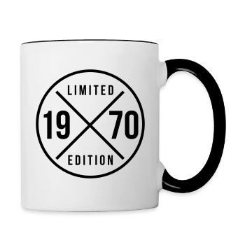 Limited Edition 1970 Geburtstag 1970 - Tasse zweifarbig - Weiß/Schwarz - Rechts