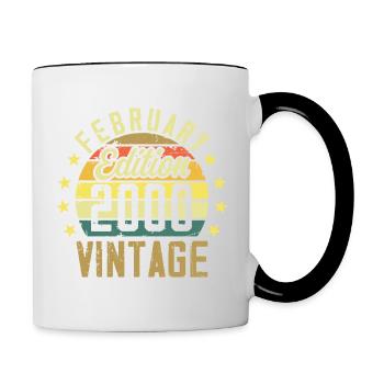 Birthday 24 years - Gift February 2000 - 24th - Contrasting Mug - white/black - Right
