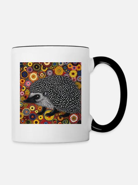 igel, bunt, tier, geschenk, geschenkidee - Tasse zweifarbig - Weiß/Schwarz
