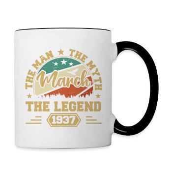 März 1937 Jubiläum 1937 Legenden März - Tasse zweifarbig - Weiß/Schwarz - Rechts