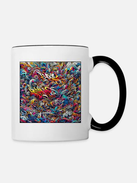 Graffiti Pulse - Contrasting Mug - white/black