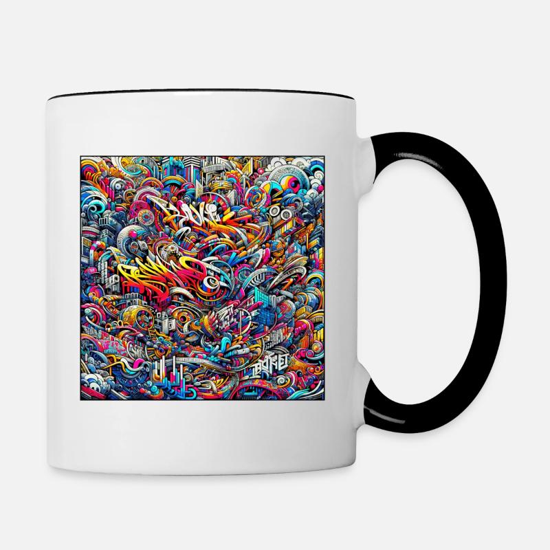 Pulsation du graffiti - Mug contrasté - blanc/noir
