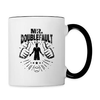 Tennis Doppelfehler Doublefault Funny design - Tasse zweifarbig - Weiß/Schwarz - Rechts