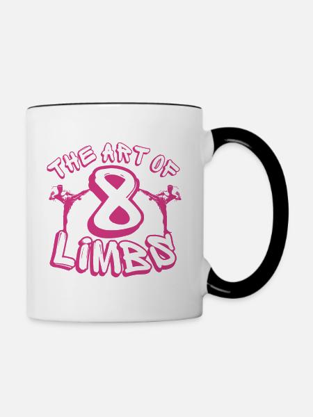 Muay Thai Kampfkunst - Tasse zweifarbig - Weiß/Schwarz